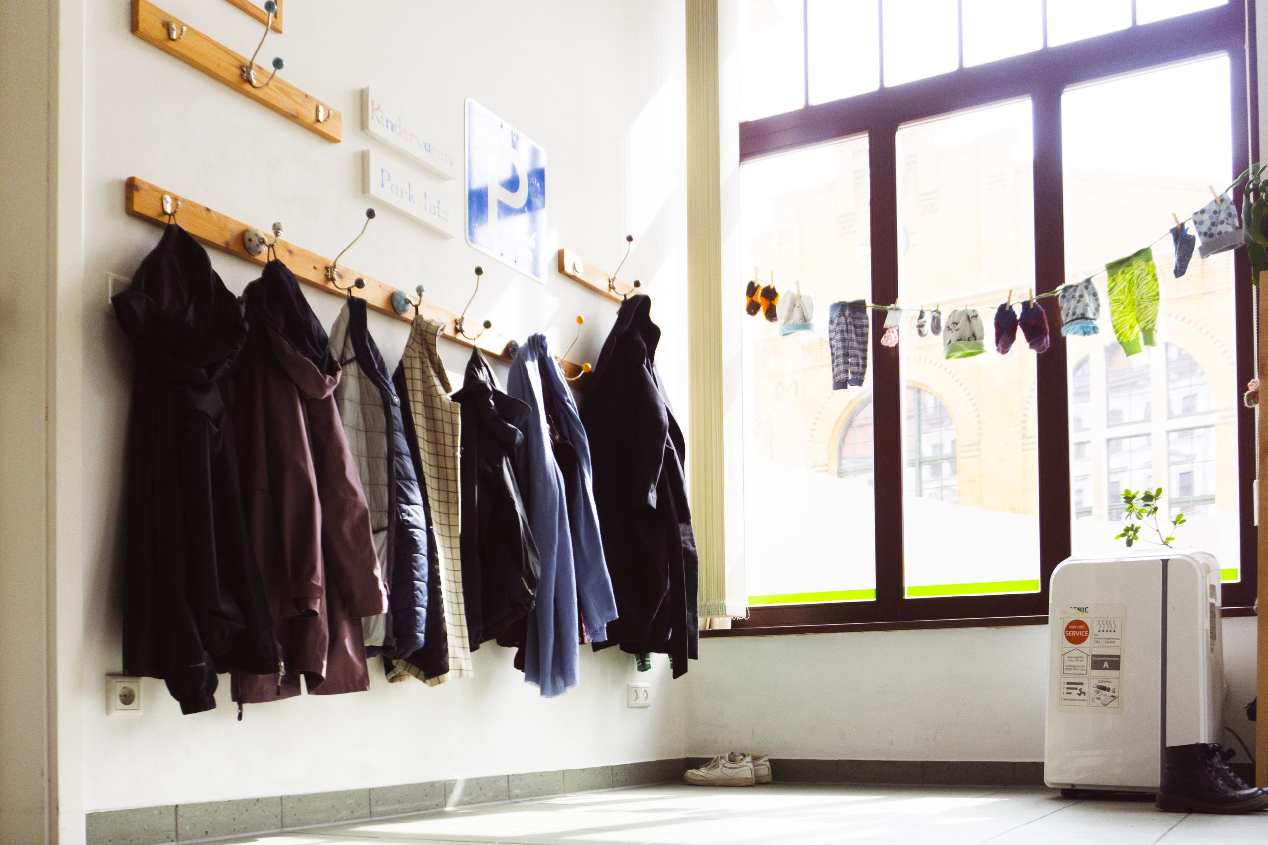 Garderobe und Kinderwagenparkplatz